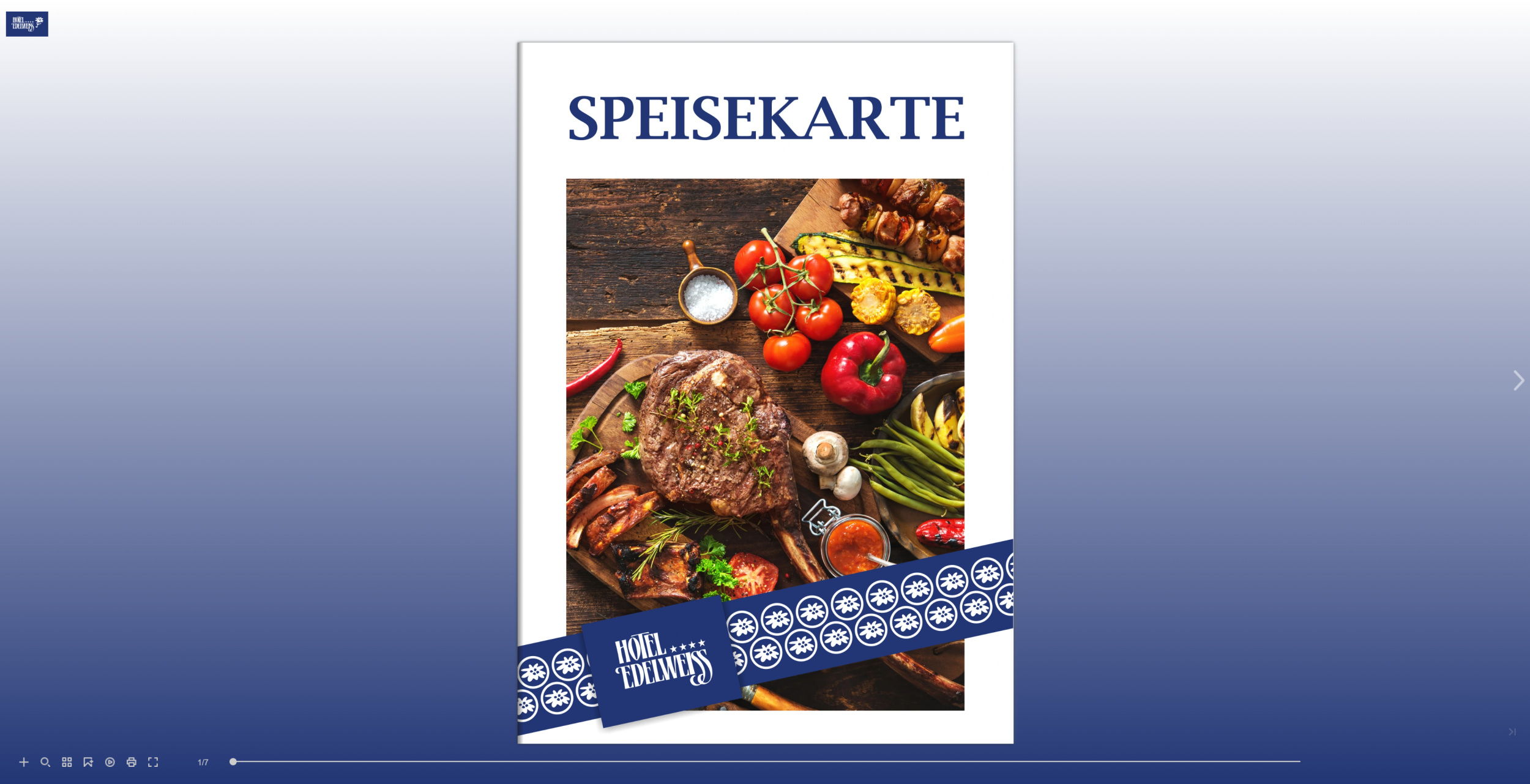 menu speisekarte